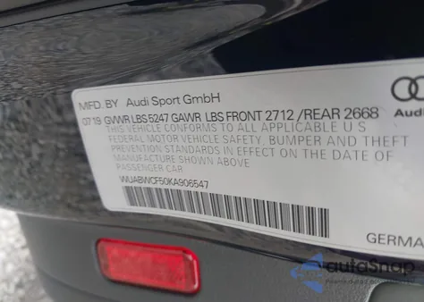 2019 Audi Rs 5 2.9T из США, поврежденный, VIN WUABWCF50KA906547